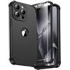 ORETECH per Cover iPhone 13 Pro Max 6,7 Pollici, Custodia iPhone 13 Pro Max con[2 x Pellicola Protettiva Vetro Temperato] [Protezione dell'obiettivo della fotocamera] Cover Antiurto in Silicone - Nero