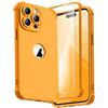 ORETECH Compatibile con Cover iPhone 14 Pro Max,Custodia iPhone 14 Pro Max con [ 2 x Pellicola Protettiva Vetro Temperato] 2 in 1 Ultra Sottile Antiurto Hard PC Silicone Anti Graffio Cover - Giallo