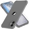 ORETECH Cover Compatibile con iPhone 11, Custodia per iPhone 11 con [2 x Pellicola Protettiva Vetro Temperato] 2 in 1 Antiurto Ultra Sottile Hard PC TPU Silicone Anti Graffio per iPhone 11 - Grigio