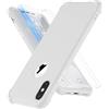 ORETECH Compatibile con Cover iPhone X, Custodia iPhone XS con [2 x Pellicola Protettiva Vetro Temperato] 360 Ultra Sottile Hard PC TPU Silicone Cover Custodia per iPhone 10 Cover-5.8" Bianco
