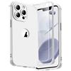 ORETECH Cover per iPhone 13 Pro Max6,7 Pollici, Custodia iPhone 13 Pro Max [2 x Pellicola Protettiva Vetro Temperato] [Protezione Dell'Obiettivo Della Fotocamera] Cover Antiurto in Silicone - Bianco