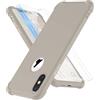 ORETECH Compatibile con Cover iPhone X, Custodia iPhone XS con [2 x Pellicola Protettiva Vetro Temperato] 360 Ultra Sottile Hard PC TPU Silicone Cover Custodia per iPhone 10 Cover-5.8" Pietra