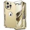 ORETECH Cover per iPhone 16 Pro,Custodia iPhone 16 Pro con [2 x Pellicole Vetro Temperato][Protezione Completa Della Fotocamera] Custodia Ultra Sottile Silicone Anti-Graffio TPU Antiurto-Oro