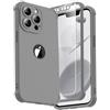 ORETECH Cover per iPhone 13 Pro Max 6,7 Pollici, Custodia iPhone 13 Pro Max [2 x Pellicola Protettiva Vetro Temperato] [Protezione Dell'Obiettivo Della Fotocamera] Cover Antiurto in Silicone - Grigio