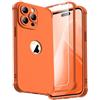 ORETECH Compatibile con Cover iPhone 14 Pro,Custodia iPhone 14 Pro con 2 in 1 Ultra Sottile Antiurto Hard PC Silicone Anti Graffio Cover per iphone 14 Pro - Arancia