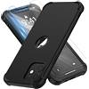 ORETECH Cover Compatibile con iPhone 12 Mini 5,4 Pollice, Custodia iPhone 12 Mini, [2 x Pellicola Protettiva Vetro Temperato] Antiurto Protettiva Sottile Hard PC Soft Silicone iPhone 12 Mini - Nero