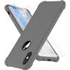 ORETECH Compatibile con Cover iPhone X, Custodia iPhone XS con [2 x Pellicola Protettiva Vetro Temperato] 360 Ultra Sottile Hard PC TPU Silicone Cover Custodia per iPhone 10 Cover-5.8" Grigio