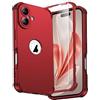 ORETECH Cover per iPhone 16 6,1", Custodia iPhone 16 con [2 x Pellicole Vetro Temperato][Protezione Completa Della Fotocamera] Custodia Ultra Sottile Silicone Anti-Graffio TPU Antiurto-Rosso