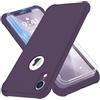 ORETECH Compatibile con Cover iPhone XR con [2 x Pellicola Protettiva Vetro Temperato] 360 Antiurto Ultra Sottile Hard PC TPU Silicone Anti Graffio Custodia per iPhone XR-Viola Scuro