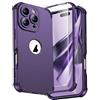ORETECH Cover per iPhone16 Pro,Custodia iPhone 16 Pro con [2 x Pellicole Vetro Temperato][Protezione Completa Della Fotocamera] Custodia Ultra Sottile Silicone Anti-Graffio TPU Antiurto-Viola Scuro