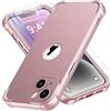ORETECH Compatibile con Cover iPhone 14 Plus,Custodia iPhone 14 Plus con 2 x Pellicola Protettiva Vetro Temperato Ultra Sottile Antiurto Hard PC Silicone Anti Graffio Cover - Oro Rosa