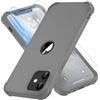 ORETECH Cover Compatibile con iPhone 12 Mini 5,4'', Custodia iPhone 12 Mini con [2 x Pellicola Protettiva Vetro Temperato] Antiurto Protettiva Sottile Hard PC Soft Silicone iPhone 12 Mini - Grigio