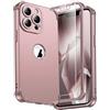 ORETECH per Cover iPhone 13 Pro Max 6,7 Pollici, Custodia iPhone 13 Pro Max [2 x Pellicola Protettiva Vetro Temperato] [Protezione dell'obiettivo della fotocamera] Cover Antiurto in Silicone- Oro Rosa