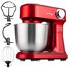 LEHMANN Impastatrice Planetaria con 12 Velocità, Ciotola 5 L, Accessori - Frusta, Gancio Impastare e Mescolatore, ideal Impastatrice per Pizza, Pane e Dolci, Rosso