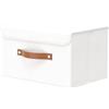OUTBROS Scatole Portaoggetti con Maniglie, Contenitori Pieghevoli con Coperchio, Organizzatori per Vestiti, 33 x 23 x 20 cm, 1 Pezzi, Bianco