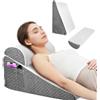 Neulriscn Cuscino a Cuneo 8-in-1, Cuscino da Lettura in Memory Foam per Letto e Divano, Supporto per Schiena, Collo e Gambe, Antireflusso, Anti-Russamento, Recupero Post-Operatorio (50x50x26 cm)