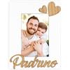 Instant Project Cornice Padrino Foto 10x15 Verticale Bianca e Cuori in Legno | Portafoto 10 x 15 Bianco Cuore e Scritta padrino Regalo Battesimo, Cresima, Natale, Compleanni e Occasioni Speciali