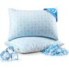 UNIKOME Cuscino rinfrescante per sudorazione notturna, in memory foam regolabile a forma di strisce, in gel, traspirante) per supporto cervicale, lavabile in lavatrice, 40 x 80 cm, blu, 2 pezzi