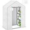Outsunny Serra da giardino in PE con ripiani a 3 livelli, serra da balcone, telone rinforzato 135 g/m², telaio in acciaio, porta con cerniera arrotolabile, per verdure, piante, fiori, 143 x 74 x 190