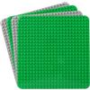 Guihumz Grande piastra compatibile con piastre Lego Duplo, piastra di base classica per set DUPLO, 38 x 38 cm, set di piastre per giocattoli creativi prescolari, verde, grigio (4 pezzi)