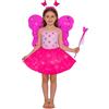 Generico Costume Fatina Bambina 4 Pezzi Costume Farfalla Fatina Vestito Principessa Farfalla con Ali Bacchetta Tutù Cintura Bambina Principessa Vestiti per Carnevale, Feste di Compleanno, Giochi di Ruolo