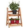 Relaxdays Fioriera a scaletta legno scaffale a scala portafiori interno 2 ripiani pieghevole HLP 51 x 41 x 25 cm marrone
