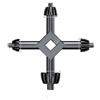 Helilyco Chiave per mandrino regolabile 4 in 1 per chiave a cricchetto e utensili elettrici, design in lega di acciaio resistente con impugnatura ergonomica, nero (misura grande)