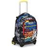 Seven Zaino Trolley Scuola Elementare Bambino 3 ruote, Zaino Sganciabile, Doppio Uso, Spallacci a Scomparsa, nero/giallo