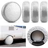 COOSOO Set di 4 coperture per pneumatici, in alluminio, impermeabile, antipolvere, con ganci per rimorchio, camper, SUV, camper, jeep, protezione per ruote per pneumatici da neve (19-22 pollici)