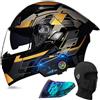 SONGDIQI Casco Integrato Apribile con Interfono Omologati ECE Casco Moto Modulare Bluetooth Caschi Modulari per Uomo Donna con Doppia Visiera(C1,M(57~58cm))