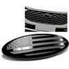 Rondrive 12,5 cm Emblem Nero Compatibile con Ford Kuga Mustang Focus Fiesta Puma C-Max S-Max Anteriore Posteriore con Design Bandiera USA Logo Adesivo per Griglia del Radiatore Portellone Posteriore