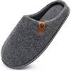 ONCAI Pantofole da Uomo Invernali strisce, Comoda Memory Foam Calde Scarpe da Casa in Lana Con Suola Antiscivolo Peluche Nero Taglia 42