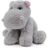De.Car2 Peluche Giocattolo Morbido e Coccoloso per Bambini Collezione Animali Safari e Animali Marini Peluche, Perfetto per i Bambini Ecofriendly (Ippopotamo Grigio)