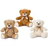 De.Car2 Peluche orsetto 30 cm con fiocco,1 pezzo colore casuale,Decar ,Eta 1+