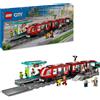 LEGO City Tram e Fermata del Tram, Treno Giocattolo da Costruire con Stazione e Vagoni Ferroviari,Eta 7+