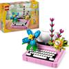 LEGO Creator 3 in 1 Macchina da Scrivere con Fiori Giocattolo - Si Trasforma in Keytar o in Vaso, Modellini da Costruire da Esposizione, Eta 8+