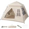 SOARS Tenda da Campeggio 3-4 Persone, Tenda Familiare con 4 Finestre Antizanzare Traspiranti e 2 Porte, Telo Antipioggia Rimovibile e Protezione Solare, Facile da Montare