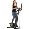 SPORTNOW Ellittica da Casa, Cyclette Ellittica Magnetica Silenziosa con 8 Livelli di Resistenza, App Bluetooth, Sensore di Pulsazioni, Monitor LCD, Pedali Antiscivolo, Portatelefono, Ruote, Max 120kg