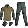 Vynebtrv Completo Tattico G3 Combat con Mimetica Russa, Abbigliamento Militare da Paintball con Ginocchiere e Gomitiere per Uomo, Composto da Pantaloni e Maglietta(Blue,L)