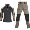 Vynebtrv Completo Tattico Militare da Uomo, Abbigliamento da Combattimento, Paintball, Softair, Camicia e Pantaloni BDU, Abbigliamento da Caccia(Brown,2XL)