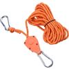 Yhenlovtt Gancio di sollevamento antiscivolo con moschettone flessibile, 4 m, per corda da tenda da 4 mm, in acciaio inox e nylon (arancione)