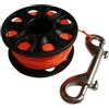 Fonowx Scuba Diving Reel con Finger Spool Moschettone in Acciaio Inox Bobina Compatta in PP Nylon da 30m Adatto per Immersioni Tecniche Subacquei S, Orangina