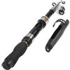 Yhenlovtt Canna da pesca telescopica ultra corta da viaggio, compatibile con pesca telescopica e leggera, in fibra di carbonio da 1 m/12 m/15 m, mini portatile (nero)