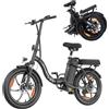 TIGUOWISH ZAZAWORK Bici Elettrica Pieghevole 20, Motore 250W, Batteria 48V 16Ah, Autonomia 100KM, Cambio 7 Velocità, Freni a Disco e Display LED per Adulti Città (nero)