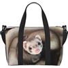 BLWSLC Borsa da viaggio stampata con furetto carino, borsa da palestra di grande capacità, borsa a tracolla leggera da viaggio, unisex
