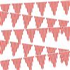 Boao 5 Pezzi Decorazioni Forniture per Feste Carnevale Circo, Banner Bandiera di Carnevale Circensi, Rosso e Bianco Bandierina Triangolo Bandiera Striscione per Festa Compleanno, 7.4 x 10.8 Pollici