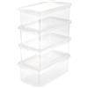 keeeper Box Contenitore con Sistema di Ventilazione, Confezione da 4 Pezzi, 4 x 5,6 L, 33 x 19,5 x 12 cm, Bea, Trasparente