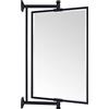 TEHOME Pivot-N-View - Specchio da bagno estendibile laterale, specchio retrattile con inclinazione per vanità, in nero, rettangolare smussato, specchio inclinabile angolare quadrato rotante per vanità