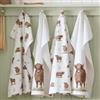 Catherine Lansfield Angus - Set di 4 strofinacci da cucina in cotone con stampa mucca delle Highlands, 50x75 cm, colore: naturale