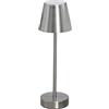 HOME DECO FACTORY - LA0165 - Lampada da Tavolo Ricaricabile USB Argento - Design Moderno e Pratico - Illuminazione d'Appoggio Ideale per Ufficio o Comodino - Altezza 36 cm - Colore Argento